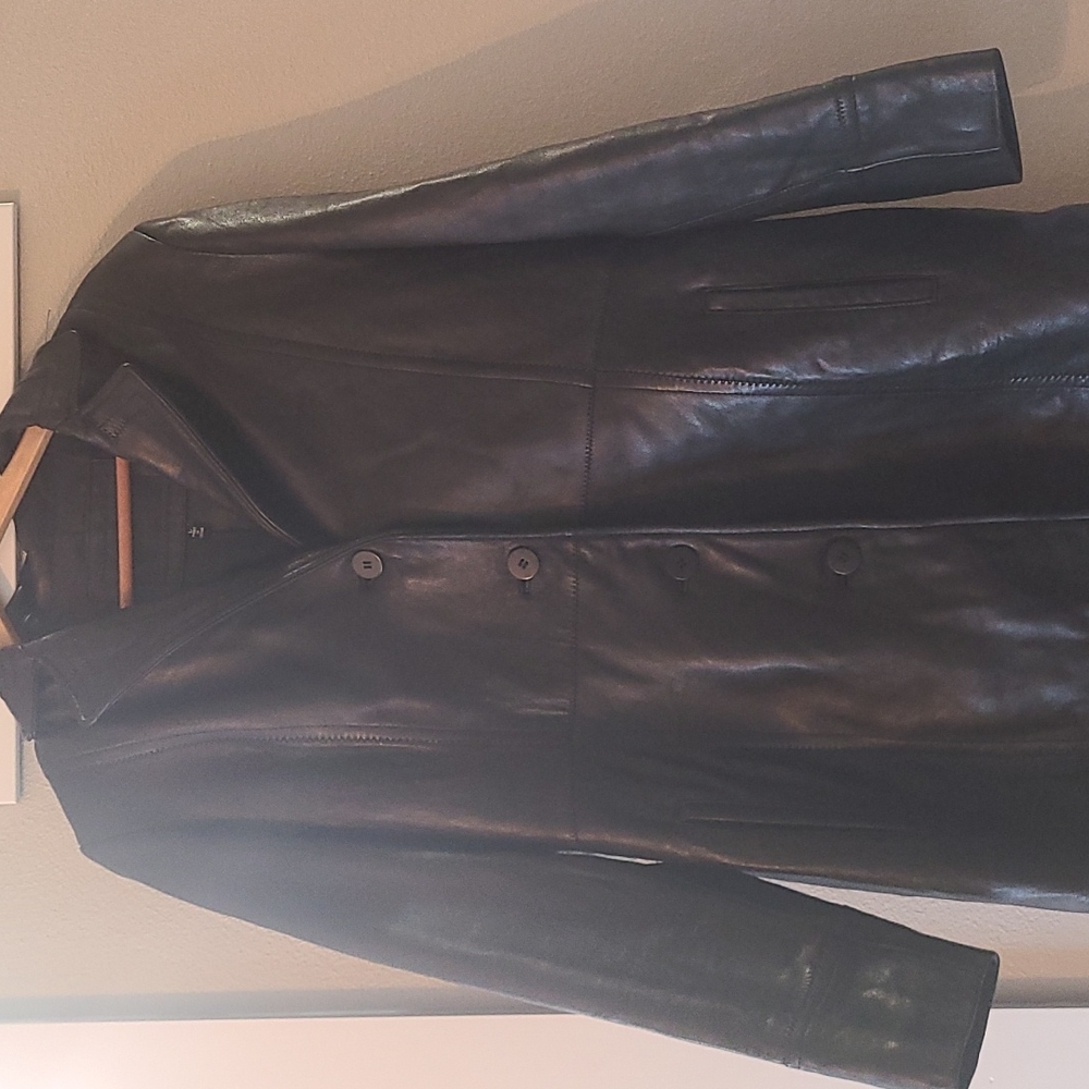 Genuine Leather Modern Long Coat